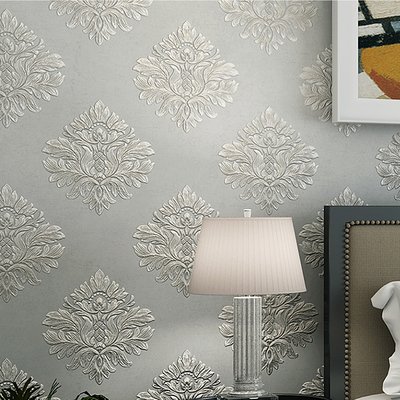 European Style Floral Damask Wallpaper - Walling Shop