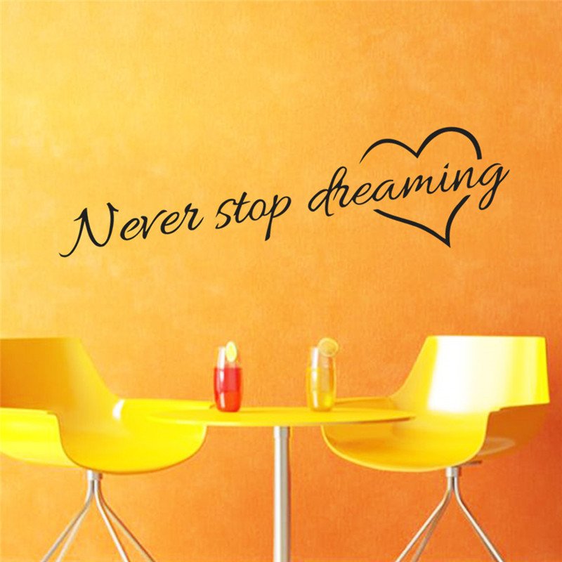 NEVER STOP DREAMING Wall Sticker Quote - Walling Shop