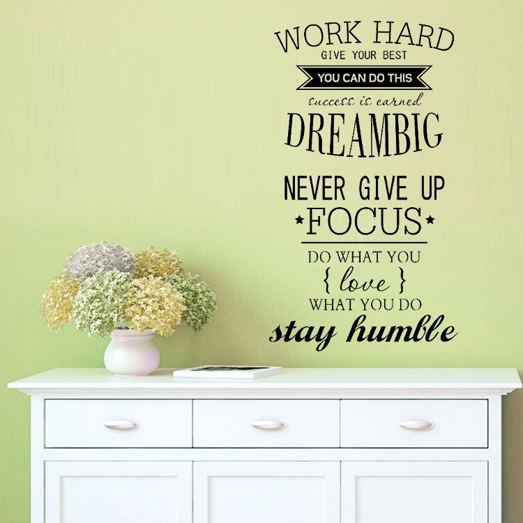 Work Hard Dream Big Inspirational Wall Sticker Quote