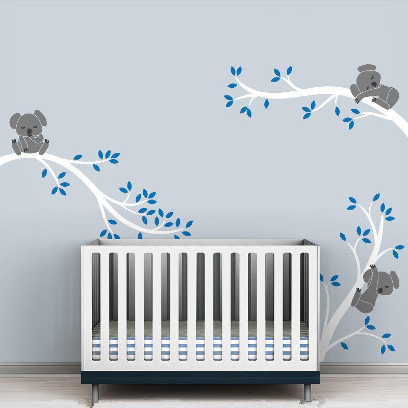 Koala On Tree Branches Nursery Wall Art For Kids Walling Shop