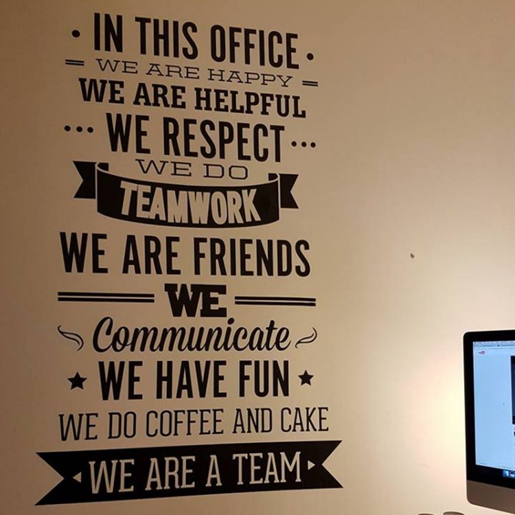 We Respect Teamwork Office Rules Wall Sticker Quote - Walling Shop