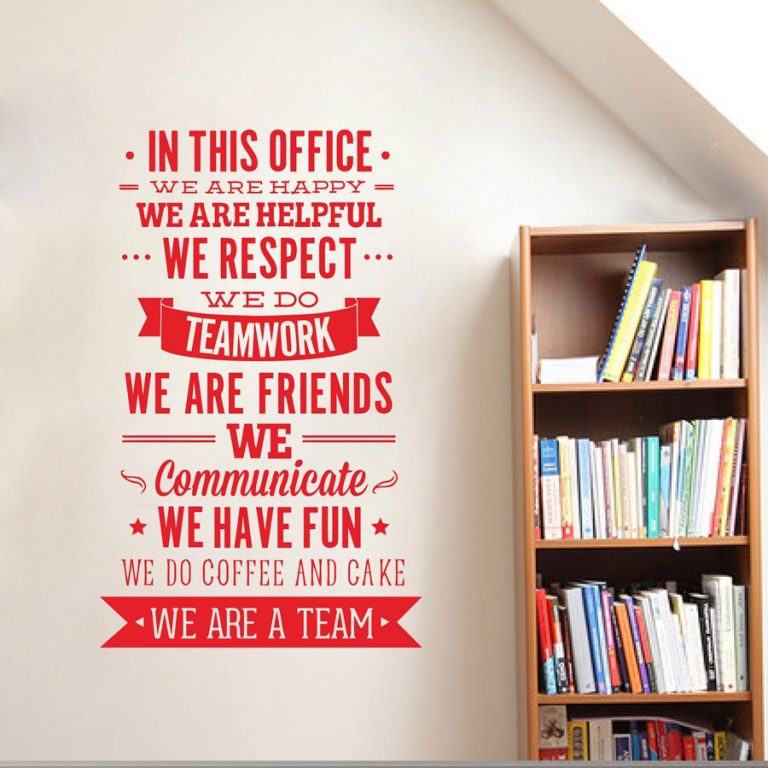 We Respect Teamwork Office Rules Wall Sticker Quote - Walling Shop