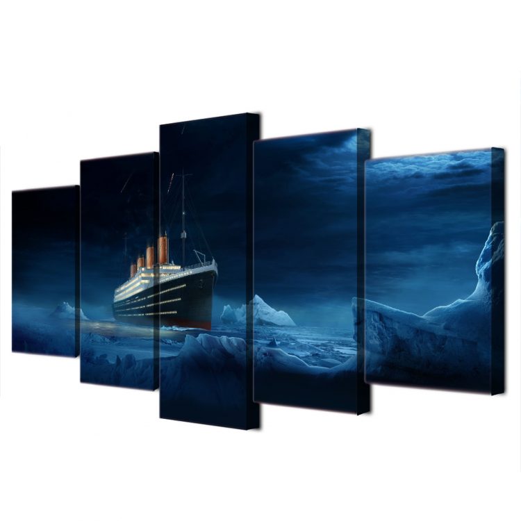 5 Panel Titanic Iceberg Movie Wall Canvas - Walling Shop