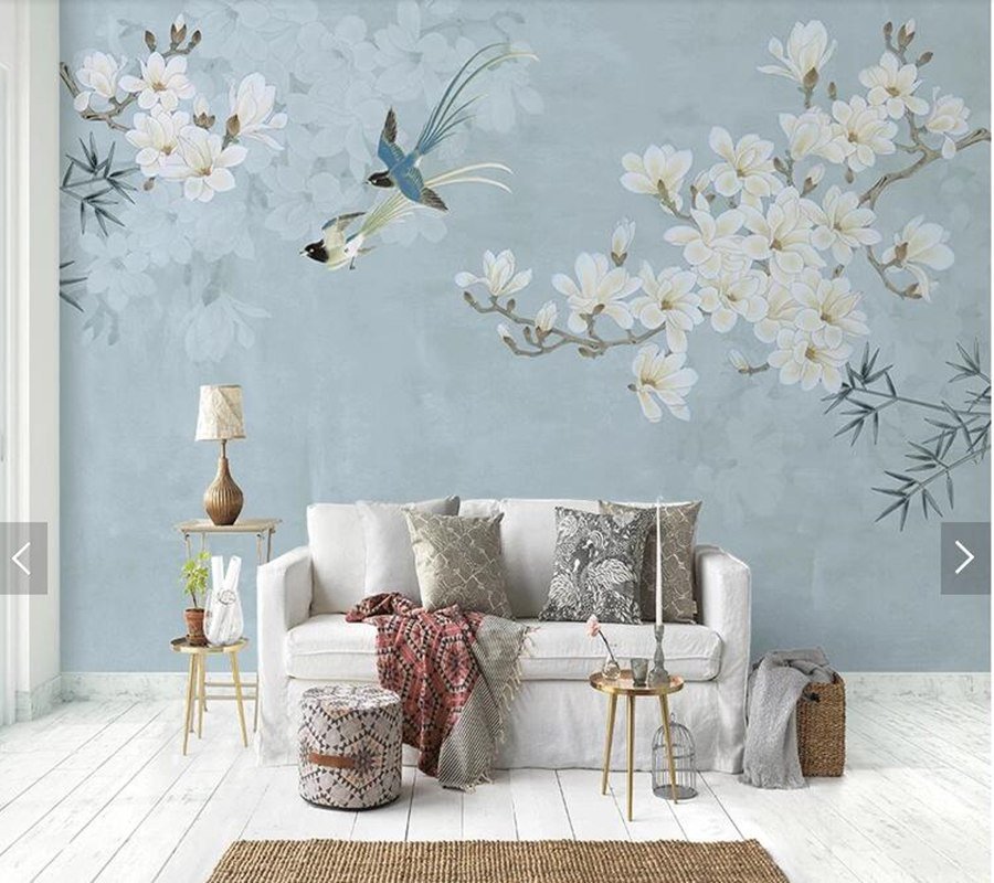 Purple Butterfly & Orchid Flowers Wall Mural Wallpaper WS-42382 | eBay