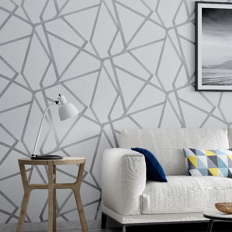 Gray Geometric Wallpaper - Walling Shop