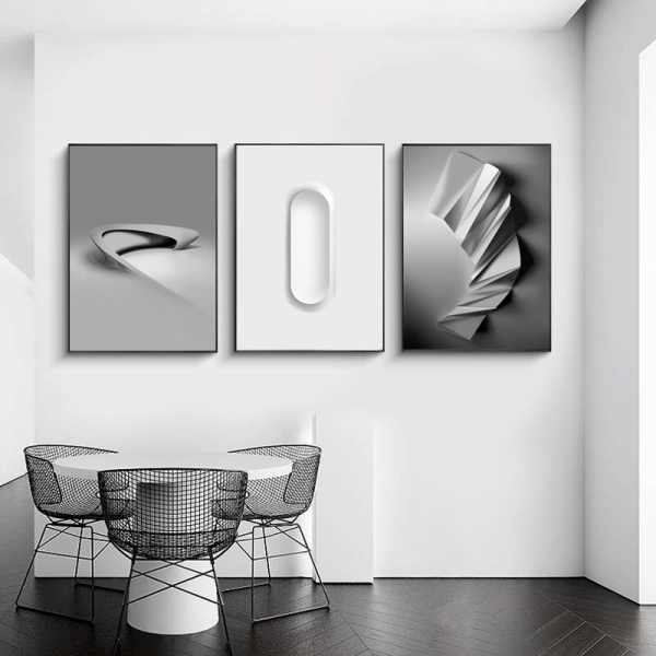 Abstract Geometric Black And White Picture Art - Walling Shop