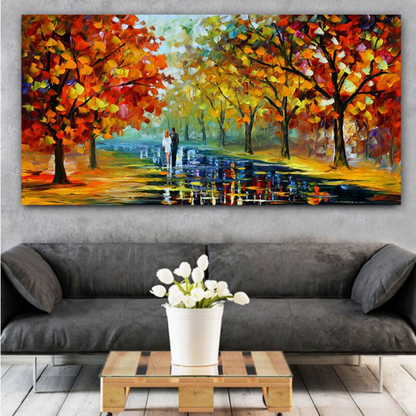 Rainy Light Road Canvas Painting - Walling Shop