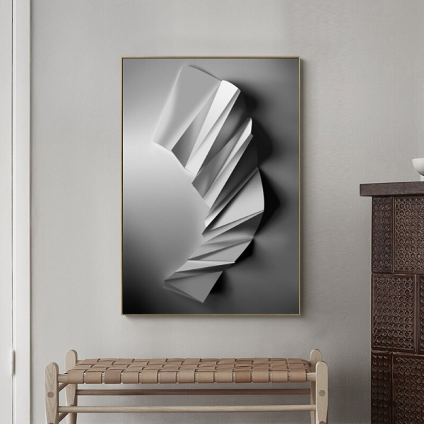 Abstract Geometric Black and White Picture Art - Walling Shop